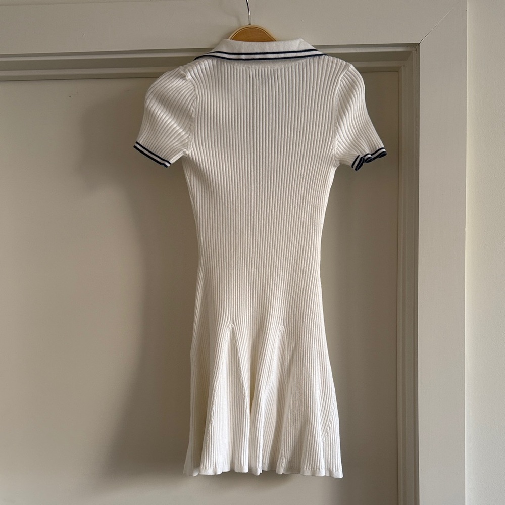 American Eagle Off-White Ribbed Knit polo dress - Picture 3 of 3